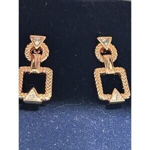Montana Silversmiths Rose Gold Rhinestone Geo Drop Earrings Geometric Post Stud